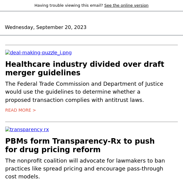 FTC, DOJ draft merger guidelines divide healthcare groups