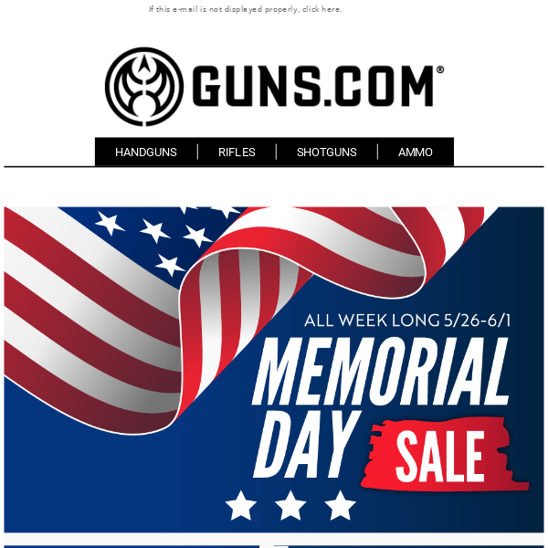 Guns.com Memorial Day Sale Starts NOW!