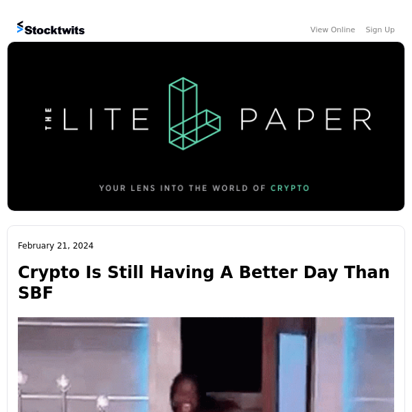 Crypto Is Still Having A Better Day Than SBF
