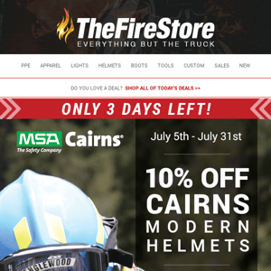 3 Days Left! - 10% Off Cairns Rescue Helmets