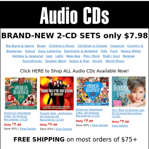 Save on New CD Arrivals + Free Shipping