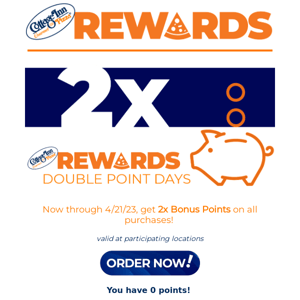 Earn 2x Bonus Points! 🤑