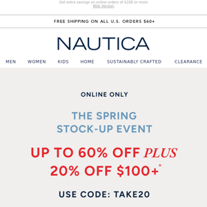 The Spring Stock-Up: 60% Off PLUS an extra 20% off