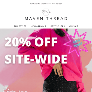 🚨 20% OFF site-wide ends TODAY! 🚨
