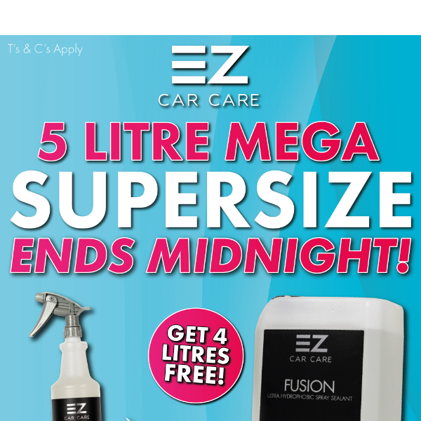 😱 SUPERSIZE NIGHT! - BUY 1 LITRE GET SENT 5 LITRES!