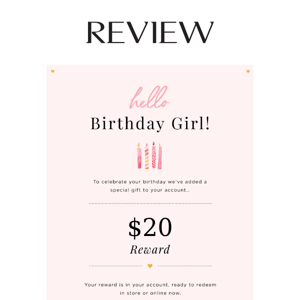 Review Australia, open to reveal your birthday treat!