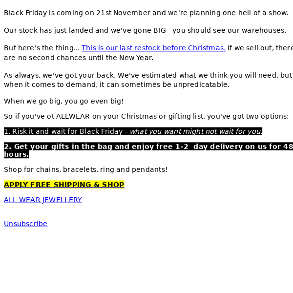 The Black Friday Lowdown