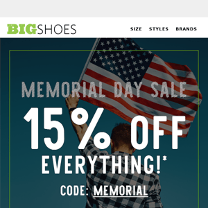 Memorial Day Exclusive: Save 15%