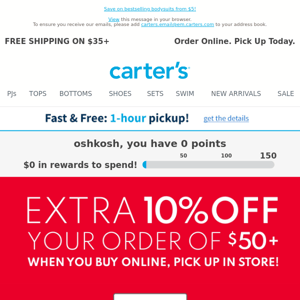 ❗EXTRA 10% off $50+ when you buy online & pick up in store