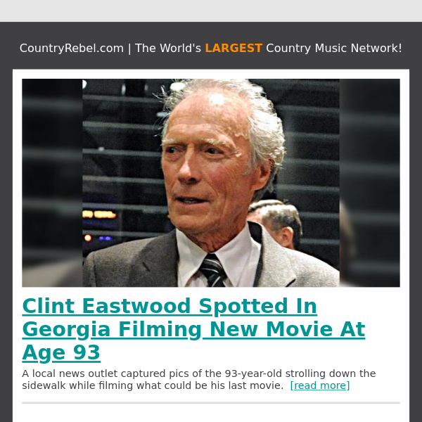 Clint Eastwood Spotted In Georgia Filming New Movie At Age 93