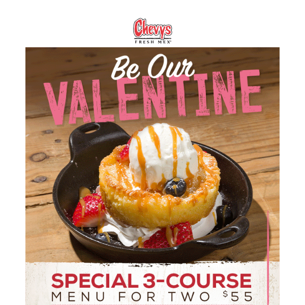 Celebrate Valentine’s with our Sweetheart Menu for 2! 💘