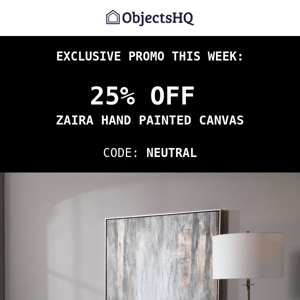 Exclusive promo this week: Zaira Hand Painted Canvas