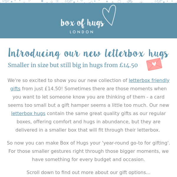 Have you seen our new Letterbox Hugs? 💌