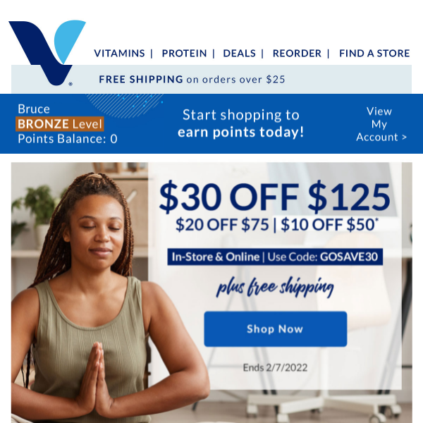 Up to $30 off = wellness gold