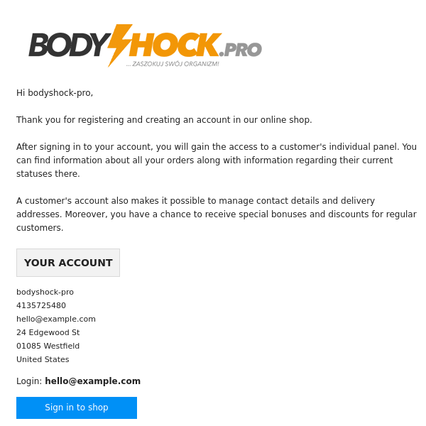 Bodyshock.pro - Welcome among our customers