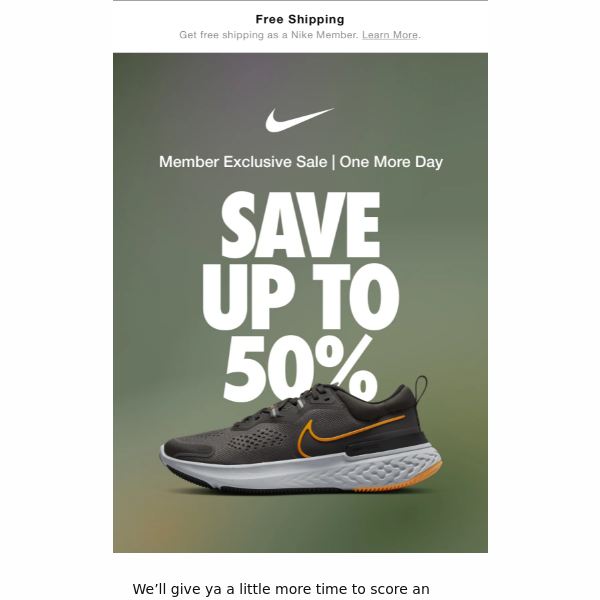 One extra day to save 🙌 - Nike