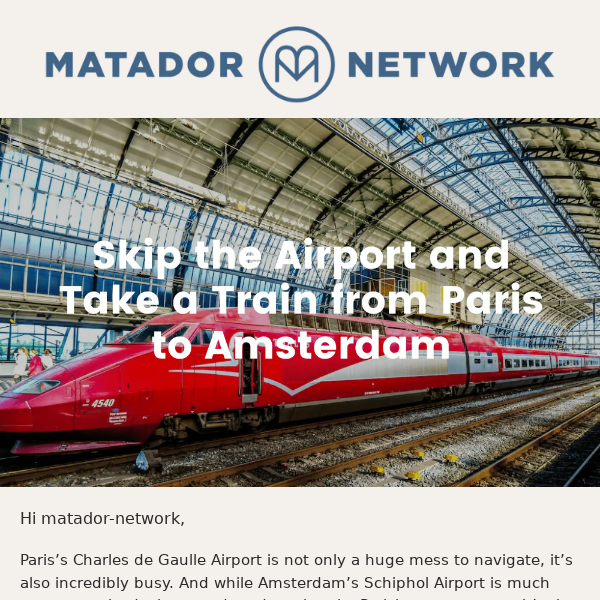 This High-Speed Train Connects Paris To Amsterdam - Matador Network