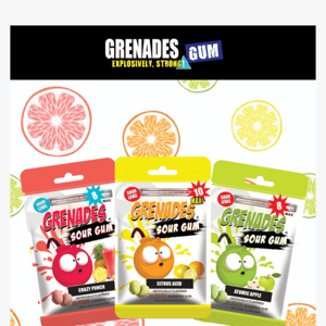EXCITED TO ANNOUNCE THE LAUNCH OF GRENADES SOURS GUM! 🤯