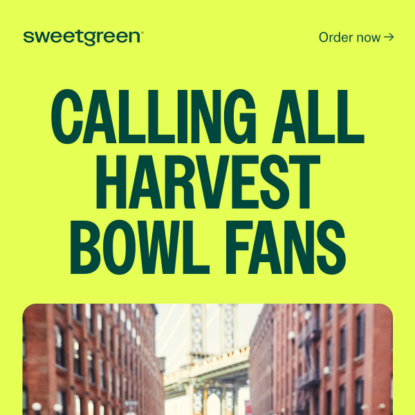 $10 Harvest Bowls until Sunday