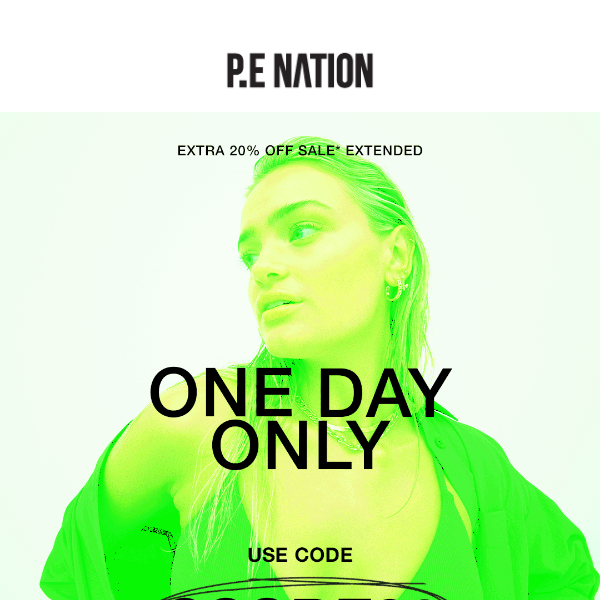 Extra 20% Off*: Ends Tomorrow