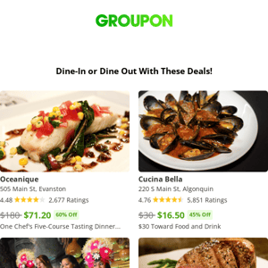 Deals on dining out (& cooking at home)