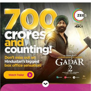 GADAR 2’s winning streak – 700 crores 💰