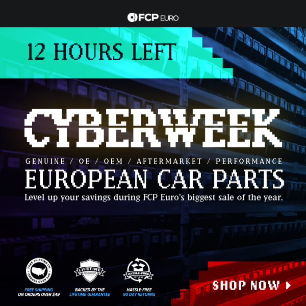 12hrs left to save 35% on VW parts.