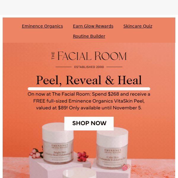 Unveil the secret to flawless skin + get your FREE $89 Eminence VitaSkin Peel