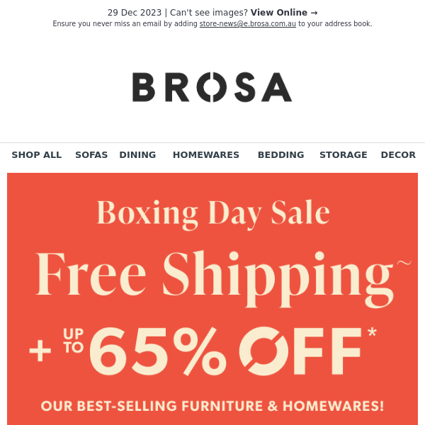 📦 Boxing Day: Free Shipping on Coffee Tables, Sofas, Bar Stools & More!