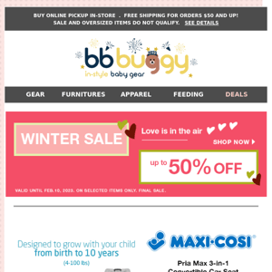 BB Buggy: LOVE IS IN THE AIR 50% OFF SALE