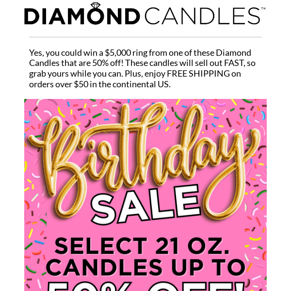 🚨50% OFF DIAMOND CANDLES!🚨