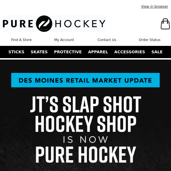 Pure Hockey, JT's Slap Shot Hockey Shop Is Now Pure Hockey!