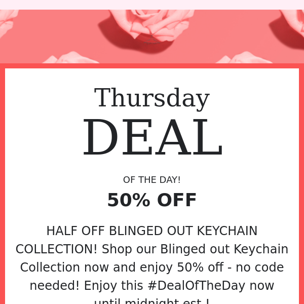 50% OFF HAPPENING NOW!