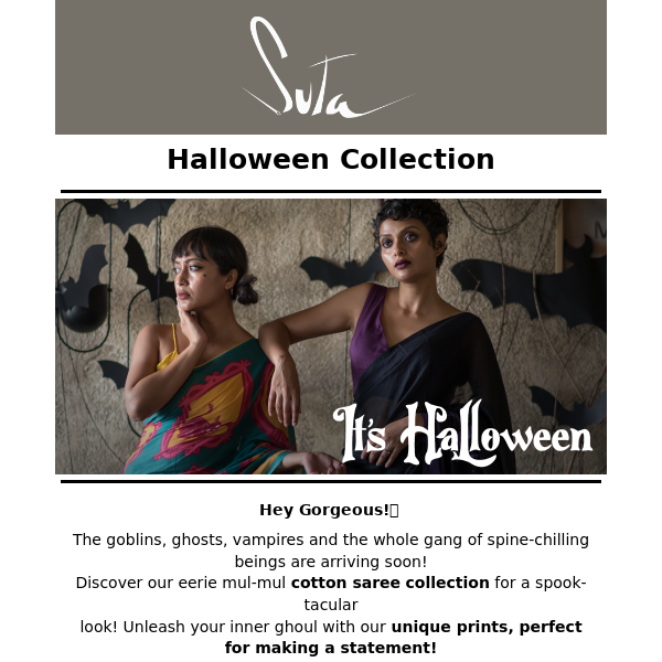 Spook your heart out with Suta’s quirky Halloween sarees!