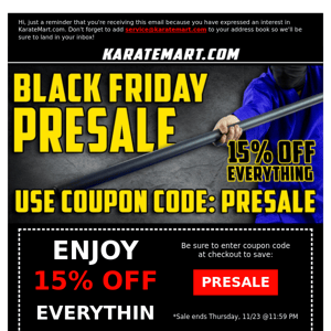 The Black Friday Presale Starts Now!