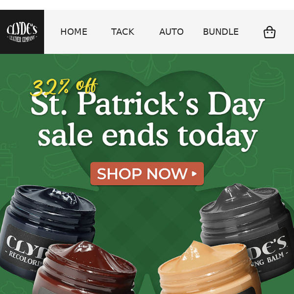 🥳 St. Patrick's Day sale is EXTENDED Clyde's Leather Company! 🥳