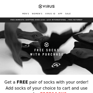 FREE SOCKS WITH EVERY PURCHASE! 🧦