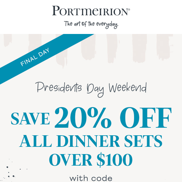 Last Chance To Save 20% On Dinner Sets