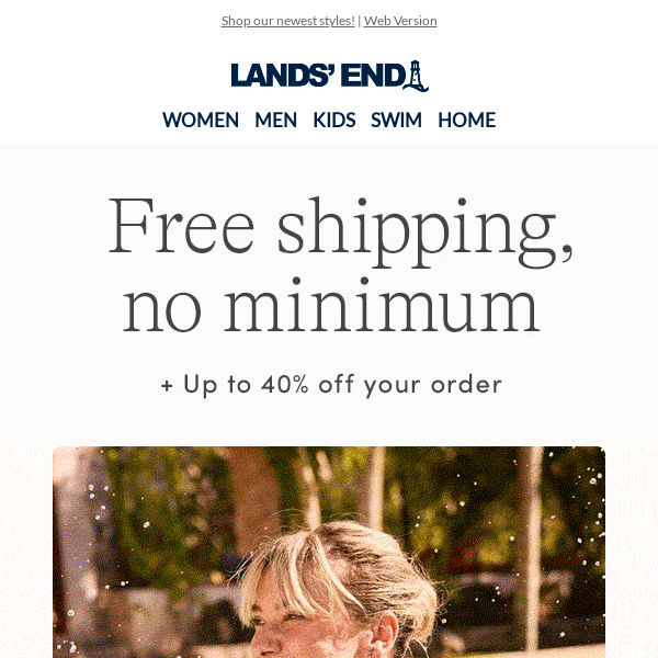 FREE SHIPPING continues + up to 40% off everything