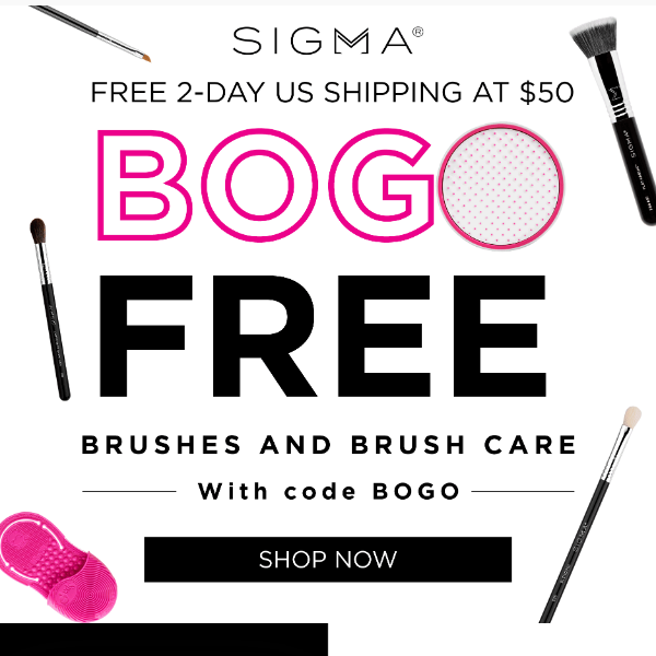Today Only! BOGO FREE Brushes + Brush Care!