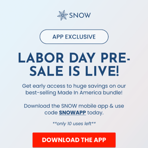 📲 APP EXCLUSIVE: Labor Day Pre-Sale!