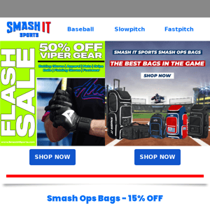 🚨 50% OFF Viper Gear and 15% OFF Smash Ops Bags