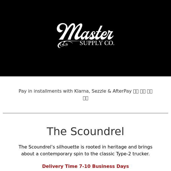 Master Supply Co - The Scoundrel Available NOW!
