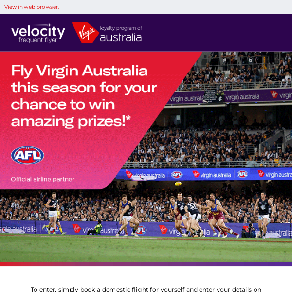 Your chance to win AFL finals tickets, flights and more!