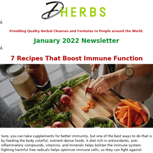 These 7 Recipes Boost Immunity - January 2022 Newsletter