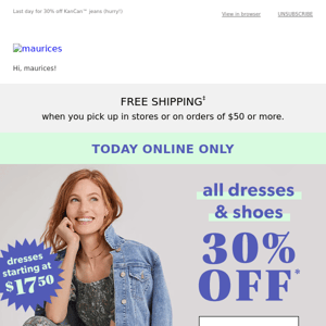 Surprise! 30% off ALL dresses & shoes