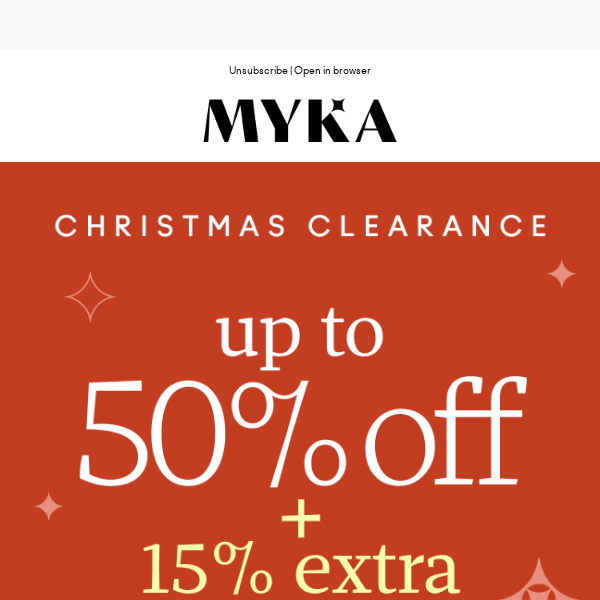 🎉 up to 50% off with Christmas Clearance!