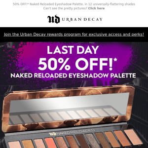 Less than 24 hours left. Your favorite eyeshadow palette is now 50% OFF!