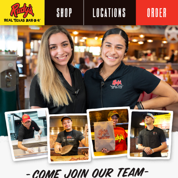 Join the Rudy's crew! We're hiring.