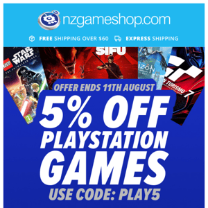 5% OFF PlayStation and Nintendo Switch Games!